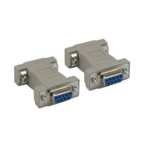 Kentek DB9 9 Pin Female to Female F/F Serial/AT Null Modem Adapter Gender Changer Coupler RS-232 Crossover Molded DTE DCE Data transfer