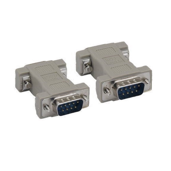 Kentek DB9 9 Pin Male to Male M/M Serial/AT Modem Adapter Gender Changer Coupler RS-232 Straight Through Molded Peripheral Device