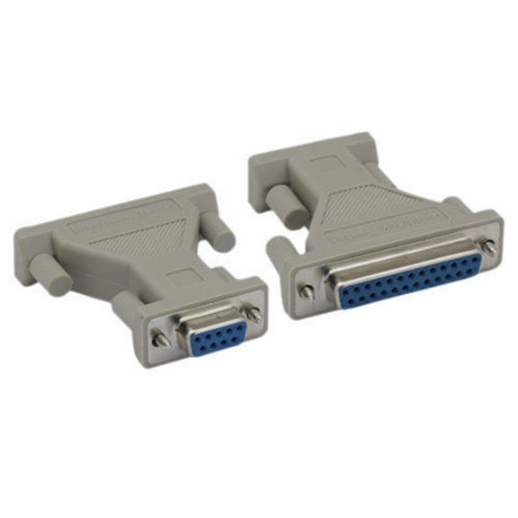 Kentek DB9 9 Pin to DB25 25 Pin Molded Serial Loop Back Tester Adapter Female to Female F/F