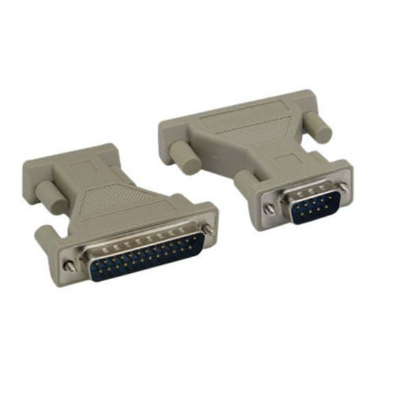 Kentek DB9 DB25 Male to Male M/M Serial AT Modem Adapter Gender Changer Coupler RS-232 Molded Peripheral Printer