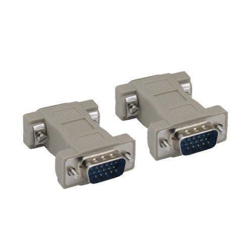 Kentek HD15 15 Pin Male to Male M/M VGA SVGA Port Adapter Gender Changer Coupler Converter Molded