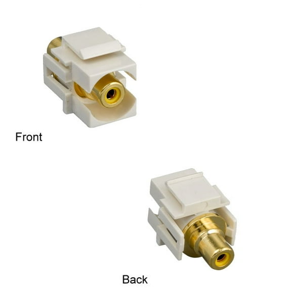Kentek RCA Keystone Insert Recessed Type Gold Plated Connector Video Audio Jack Yellow