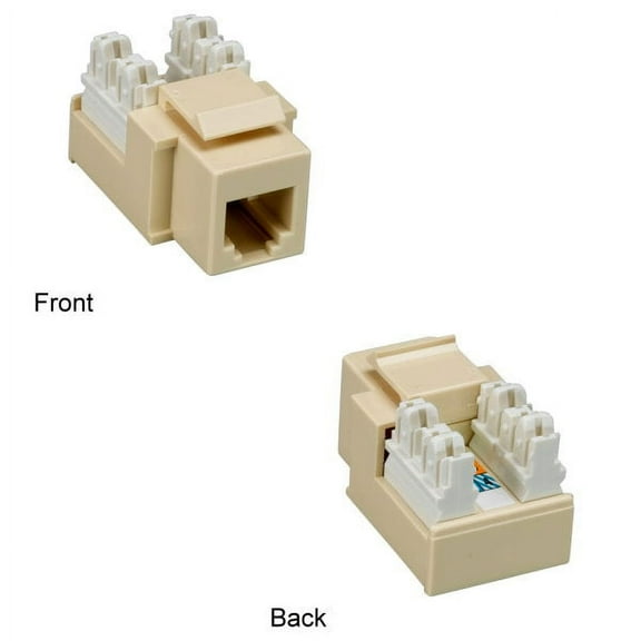 Kentek RJ12 Punch Down Keystone Jack 110 Type Telecom Phone Fax Jacks Ivory