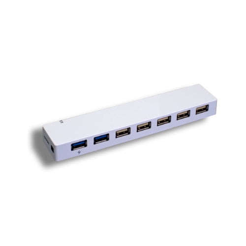 Kentek SuperSpeed USB 3.0/2.0 7 Combo Port Hub With Power Adapter Up To 5 Gbps For PC Windows Mac Laptop Notebook