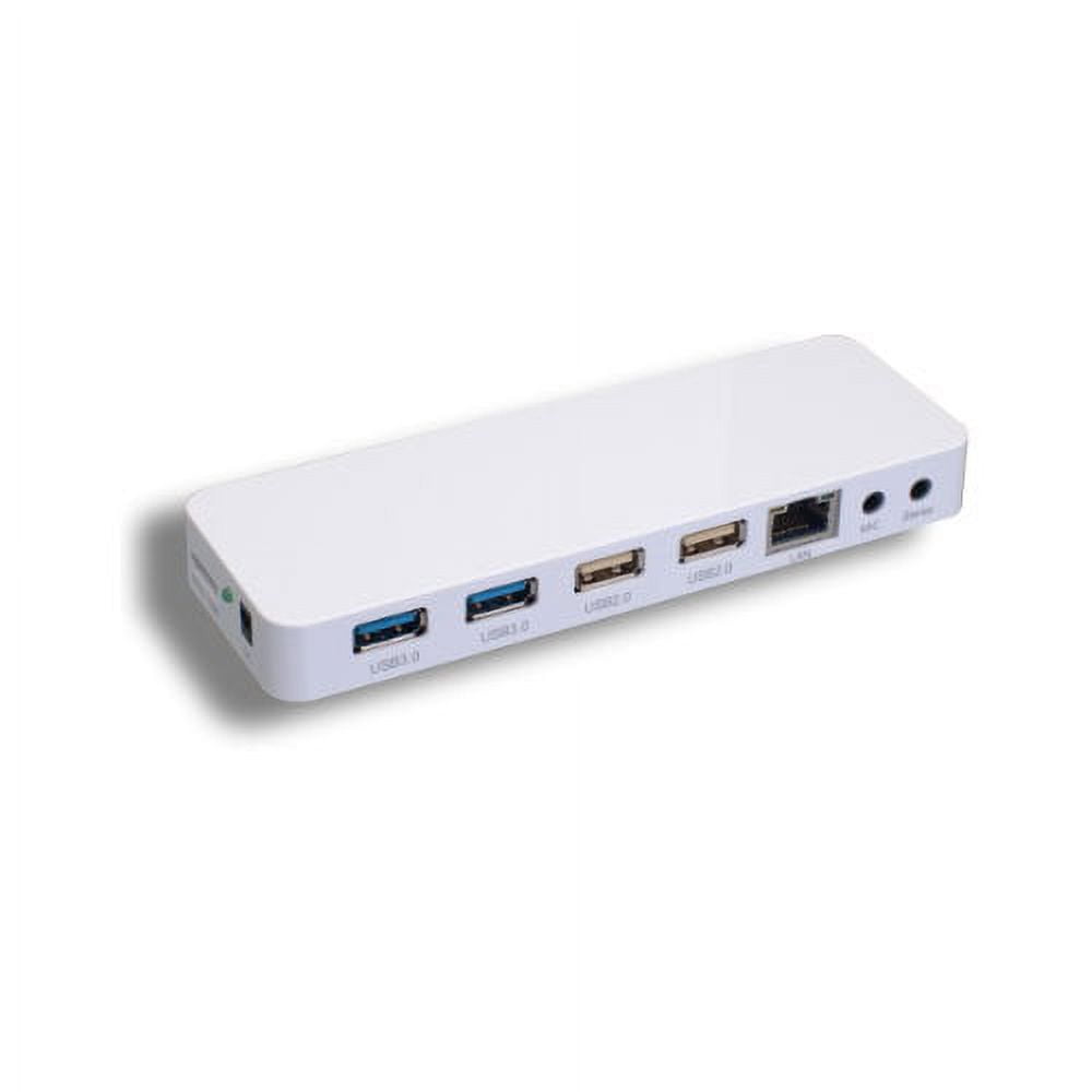 Kentek SuperSpeed USB 3.0 Docking Station 4 Ports Hub With Ethernet RJ45 Audio Stereo Microphone Power Adapter Up To 5 Gbps For PC Windows Mac Laptop Notebook