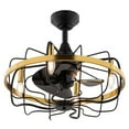 thumbnail image 1 of Kenton Black and Gold Satin Brass Contemporary 21-in. Fandelier Ceiling Fan with Cage Light Kit and Remote, 1 of 7