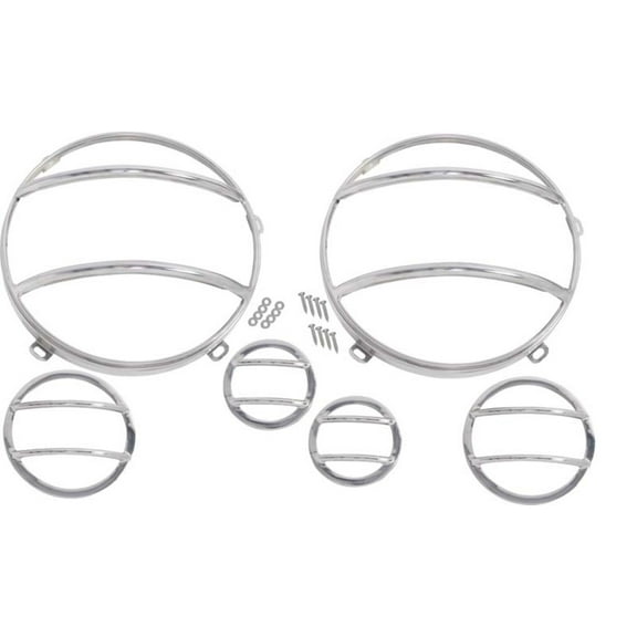 Kentrol 30013 Jeep Wrangler JK - 2007-Up Headlight & Marker Cover Set (6 pieces) Polished Stainless Steel