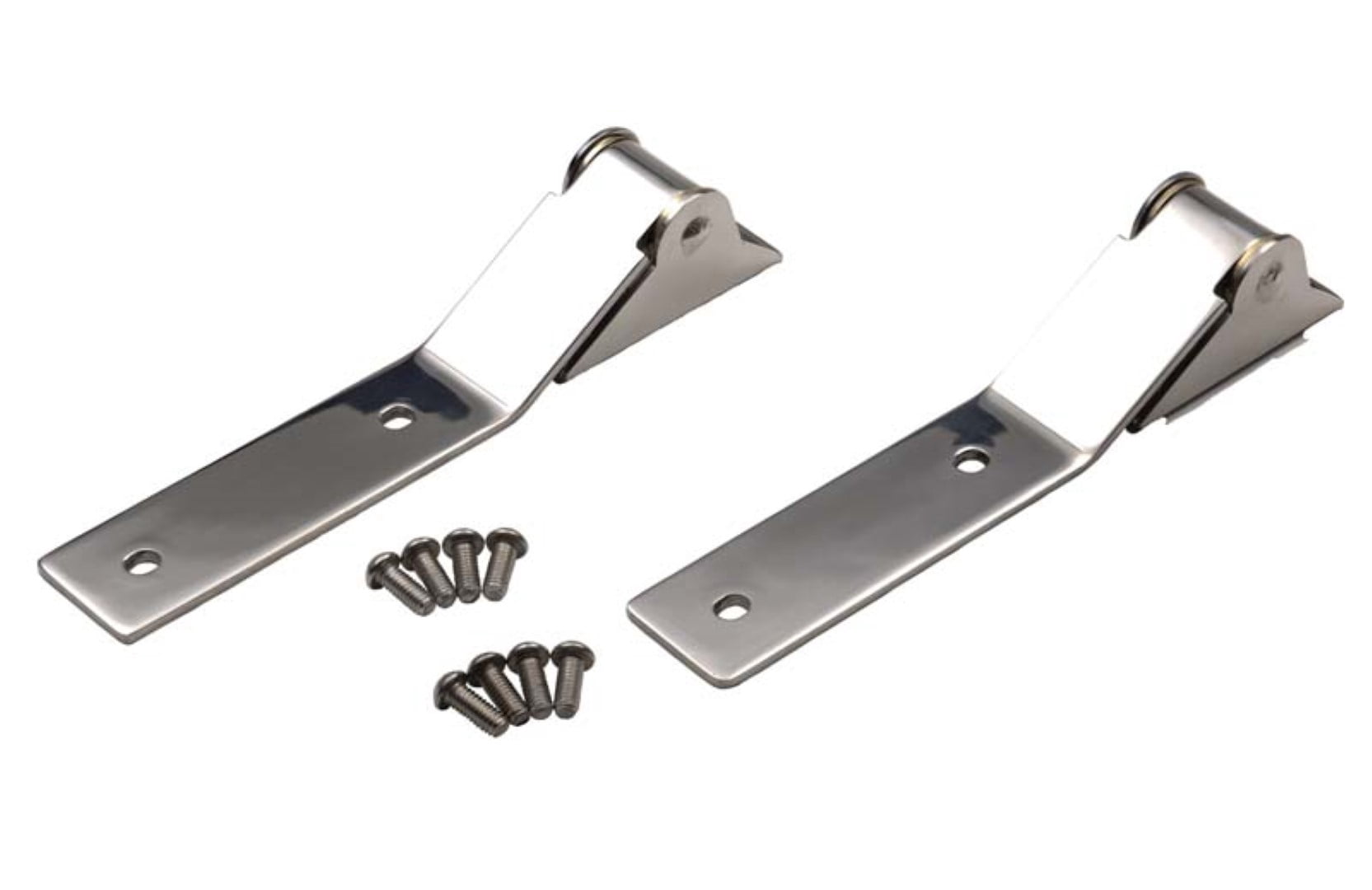 Kentrol Tailgate Hinge Pair For Jeep CJ - Polished Mirror Finish, Complete Hardware Kit Included - View #2