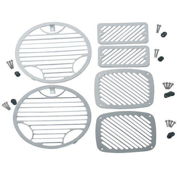 Kentrol 30493 Polished Silver Billet Style Light Kit 6 Pieces 97-06 Wrangler TJ