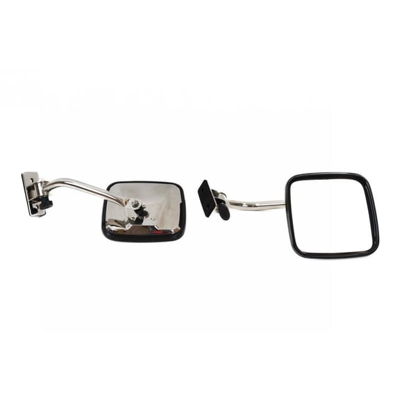 Kentrol 30496 Polished Silver E-Z Detach Mirrors Pair 97-18 Wrangler TJ/JK