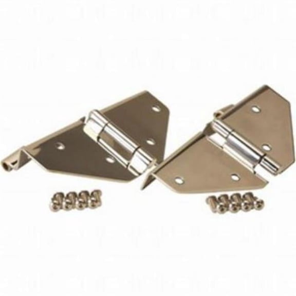 Kentrol 76-95 Jeep CJ/Wrangler YJ Windshield Hinge No Mirror Holes Pair - Polished Silver
