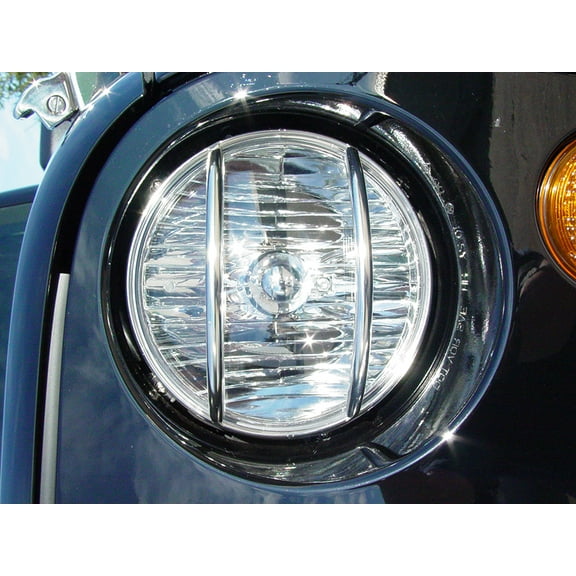 Kentrol for Jeep JK Euro Headlight Guards Pair 07-18 Wrangler JK Polished Silver