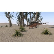 Kentrosaurus roaming an island environment Poster Print (18 x 10)