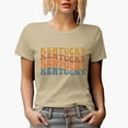 thumbnail image 1 of Kentucky, America, US or USA State, Groovy Retro Wavy Text Merch Gift, Tan T-Shirt, 3XL, 1 of 5