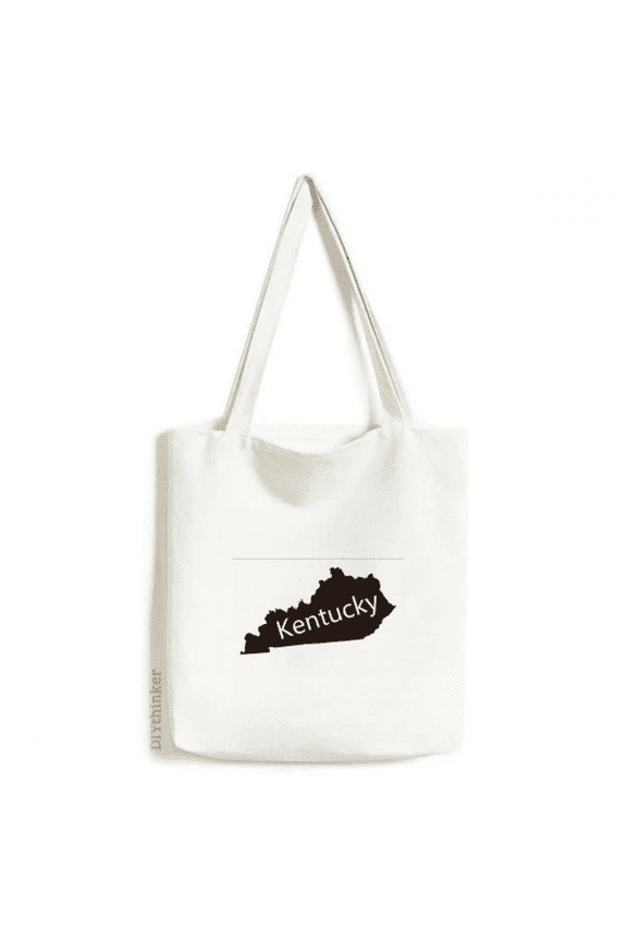 Kentucky America USA Map Outline Tote Canvas Bag Shopping Satchel Casual Handbag