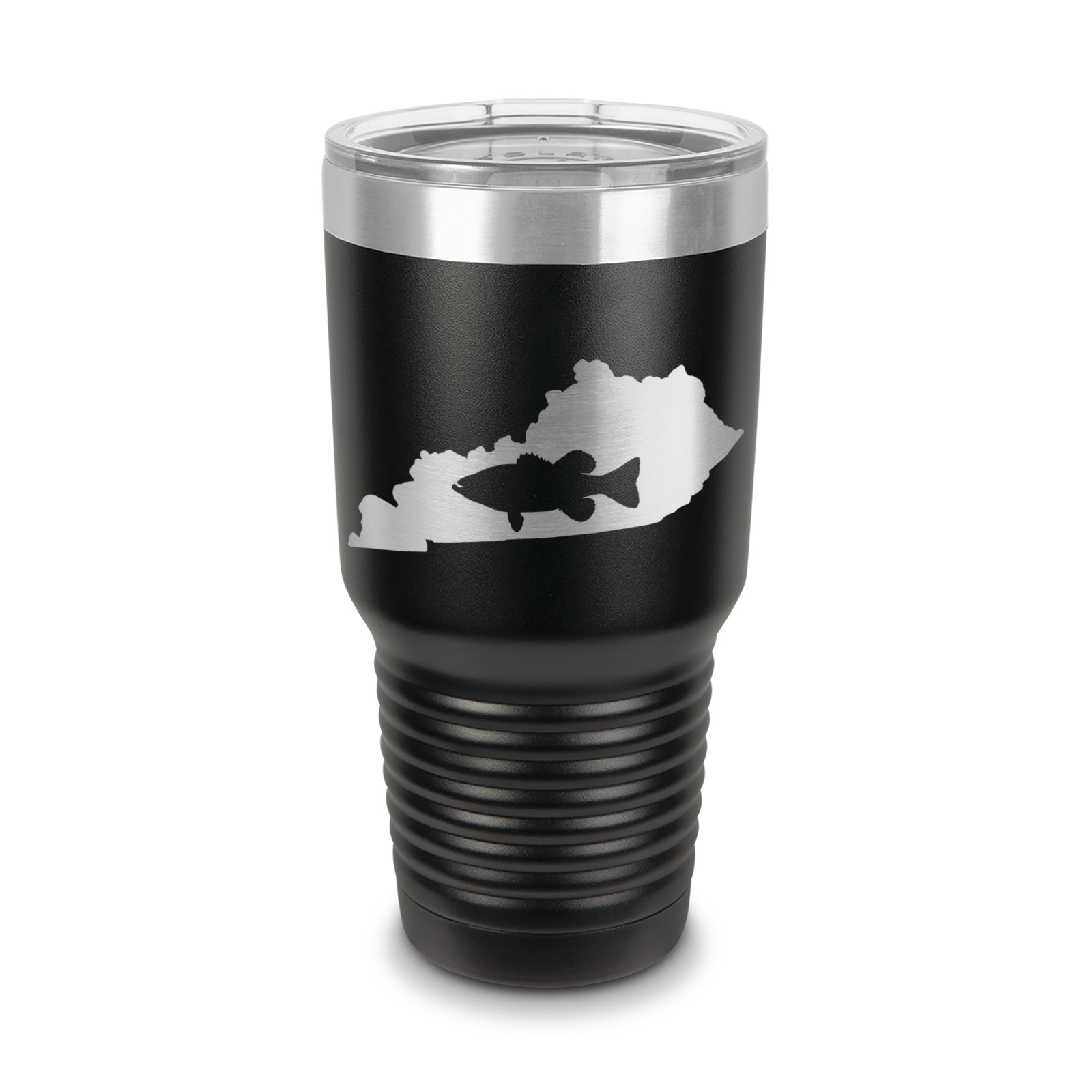 Kentucky Bass Tumbler 30 oz Laser Engraved w/ Clear Lid Stainless