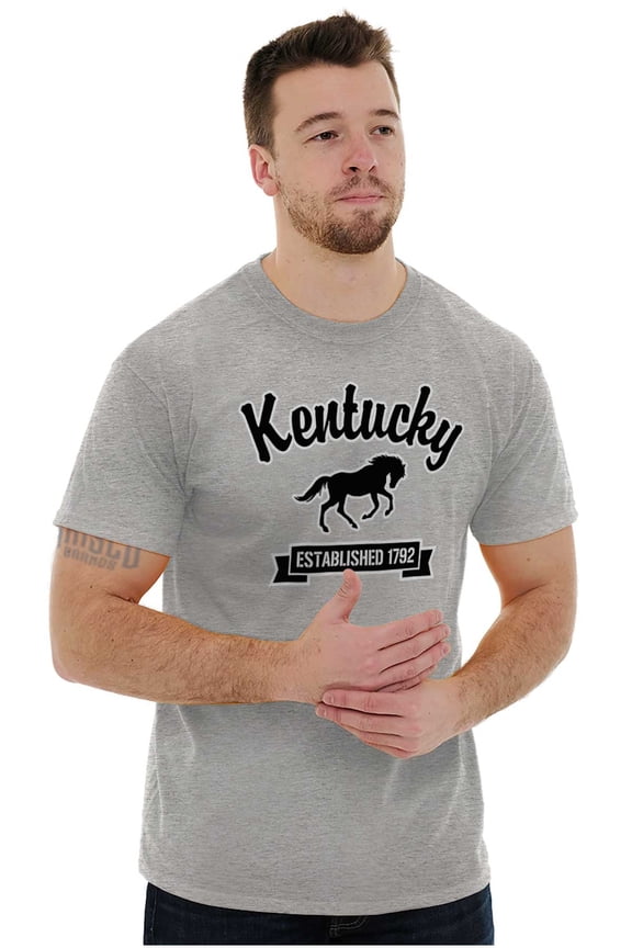 Kentucky Bluegrass State Horse Cute Plus Size Crewneck Graphic Tee Shirt Brisco Brands 2X
