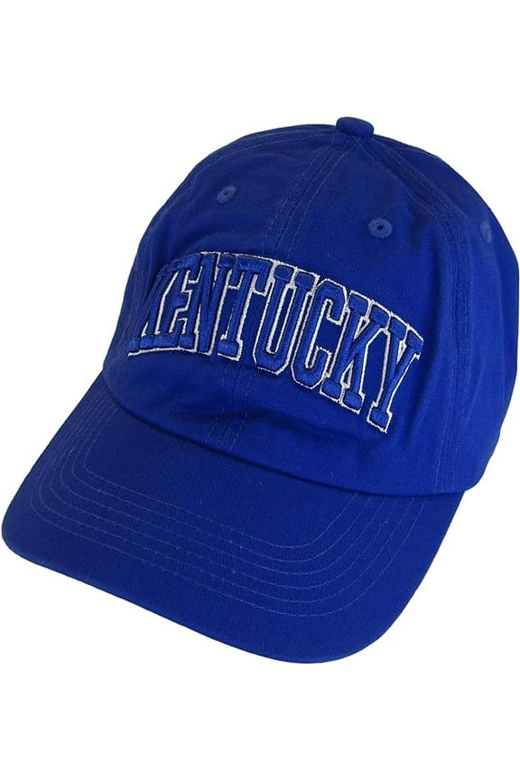 Kentucky Buckle Back Adjustable Cotton Baseball Cap (Royal/Royal Script)
