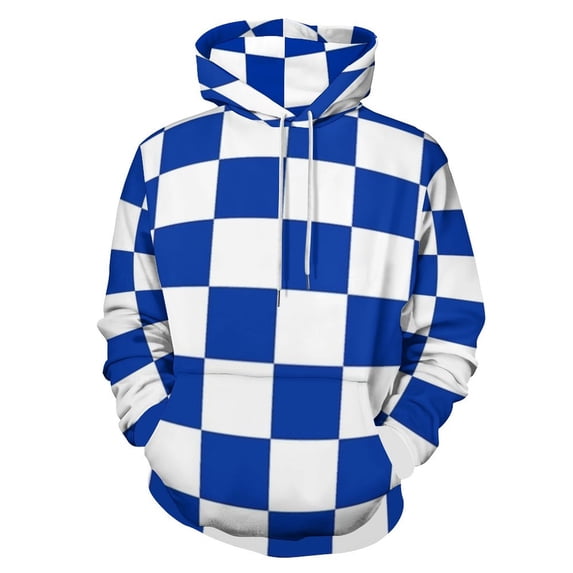 Kentucky Checkerboard Blue And White Oversized Hoodies for Women Pullover Womens Clothes with Pocket Mens Ultimate Pullover Hoodie Sweatshirt S-6XL
