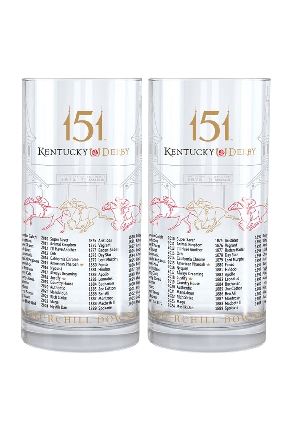 151st Kentucky Derby 12 oz. Mint Julep Glasses Two Pack