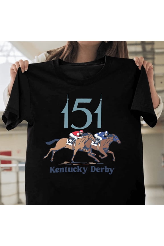 Kentucky Derby 151 Hug The Rail Levi Design Horse Racing Event Souvenir T1130546 Unisex Graphic T-Shirt Soft Cotton, Sizes S-5XL