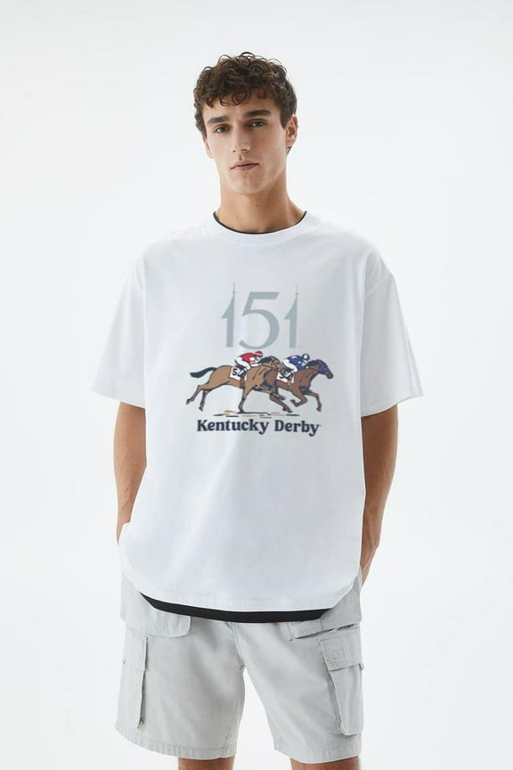 Kentucky Derby 151 Hug The Rail Levi Horse Race T-Shirt, for men & women, up to size 5XL