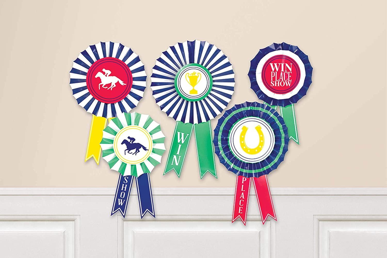 Kentucky Derby Award Ribbon Hanging Fans (5ct)