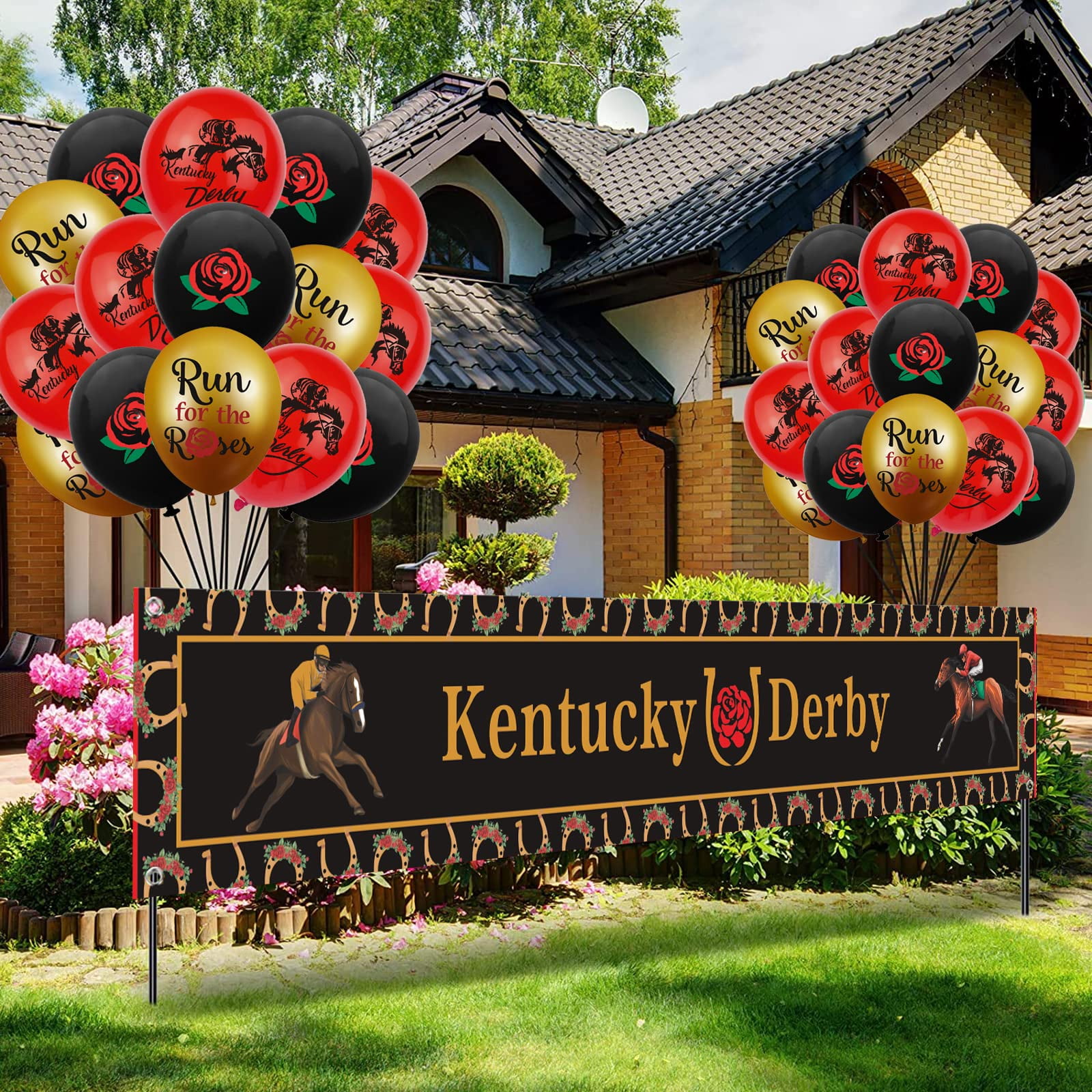 Kentucky Derby Banner Horse Race Party Supplies rations Derby Race Run