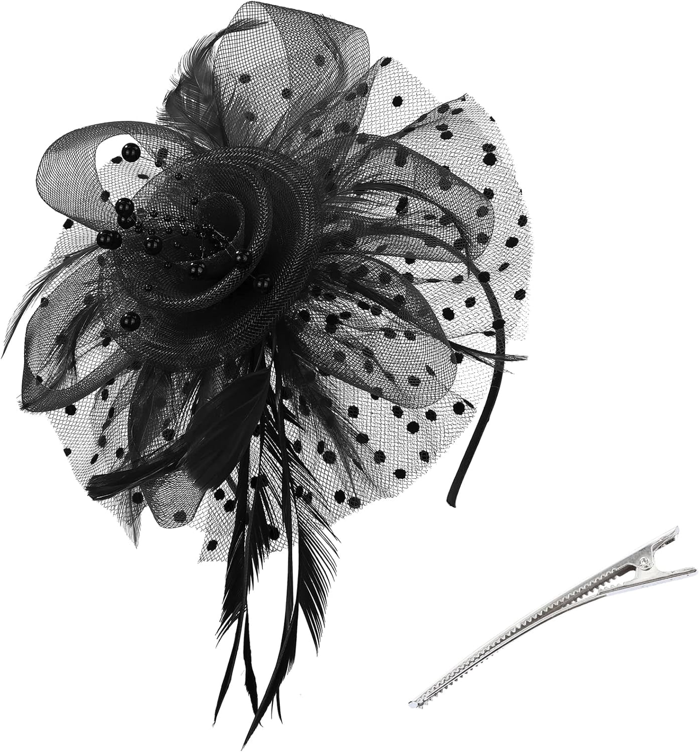 Dames Fascinator Hoed, Hoed, Veer Fascinator Hoofdband Tea Party Fascinator Hoed voor Cocktail (Kleur: Nude Pink, Maat: 1) (Wijnrood 1