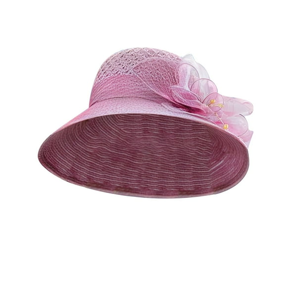 Kentucky Derby Hats for Women! Yigetop Women‘S Flowers Seaside Female and Small Holiday Spring Summer Foldable Hat Derby Hats for Women Purple One Size