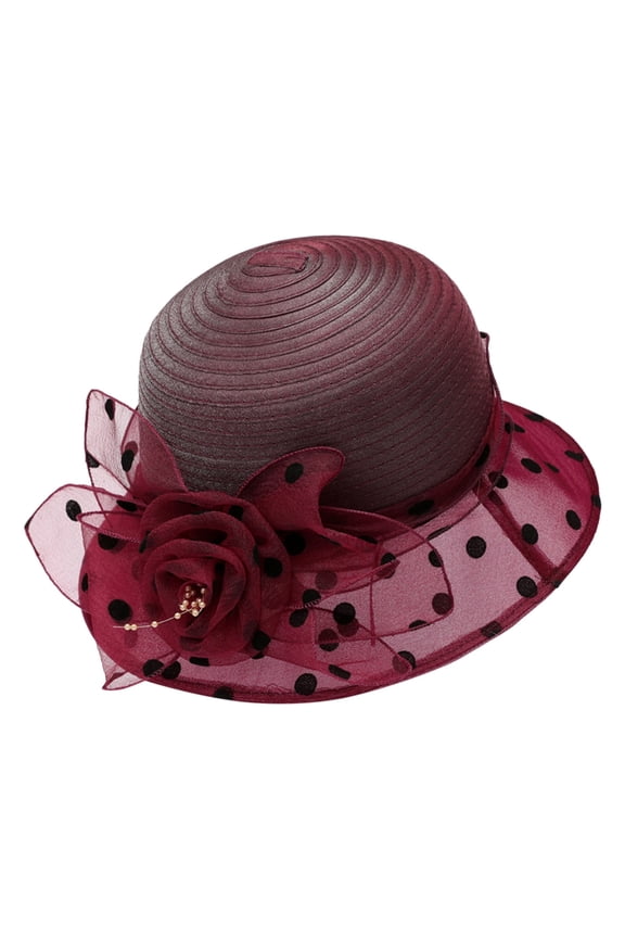 Kentucky Derby Hats for Women Wide Brim Sun Hat Elegant Hats for Women's Sun Hat Hats for Tea Party Sun Hat for Women Womens Hat Red One Size