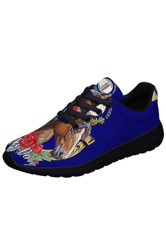 Kentucky Derby Horse Shoes Sneakers for Women Men Black Size 6