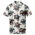 thumbnail image 1 of Kentucky Derby Party American Flag Polo Shirts For Men Racing Horse Mens Polo Shirts Short Sleeve Button Up Shirt Men Shirts, 1 of 7
