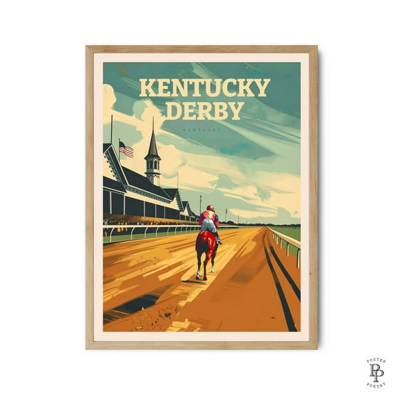 Kentucky Derby Print Workspace Art Travel Art Print Equestrian Decor Wall Art, Modern Wall Decor, 8x12 UNFRAMED