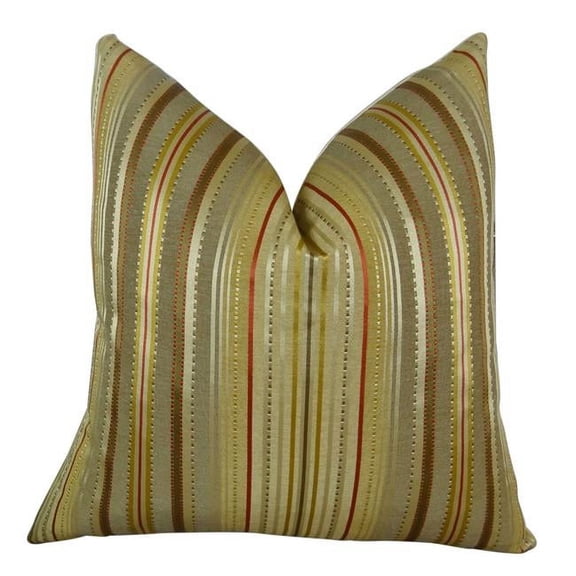 Kentucky Field Handmade Double Sided Throw Pillow - Gold - Red & Silver - 24 x 24 in.