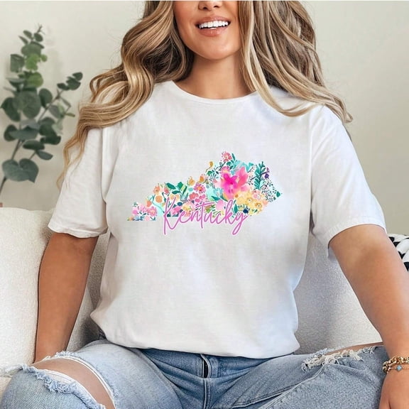 Kentucky Floral State T-S1Hirt Vintage Design for Nature Lovers )