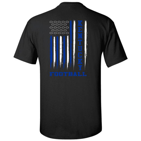 Kentucky Football American Flag Team Colors Unisex Short Sleeve T-shirt-Black-Small