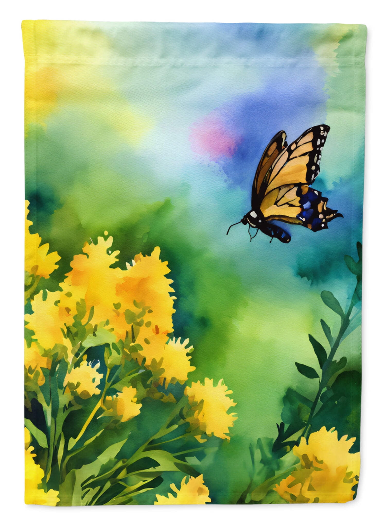 Kentucky Goldenrod in Watercolor House Flag
