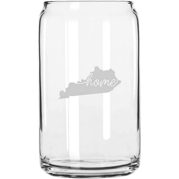 Kentucky Home States Etched 16oz Libbey Can Glass