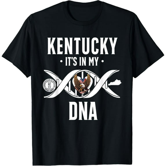 Kentucky It's In My DNA T-ShirtMen and women, White Black T-shirt, size: Extra large S-1297XL