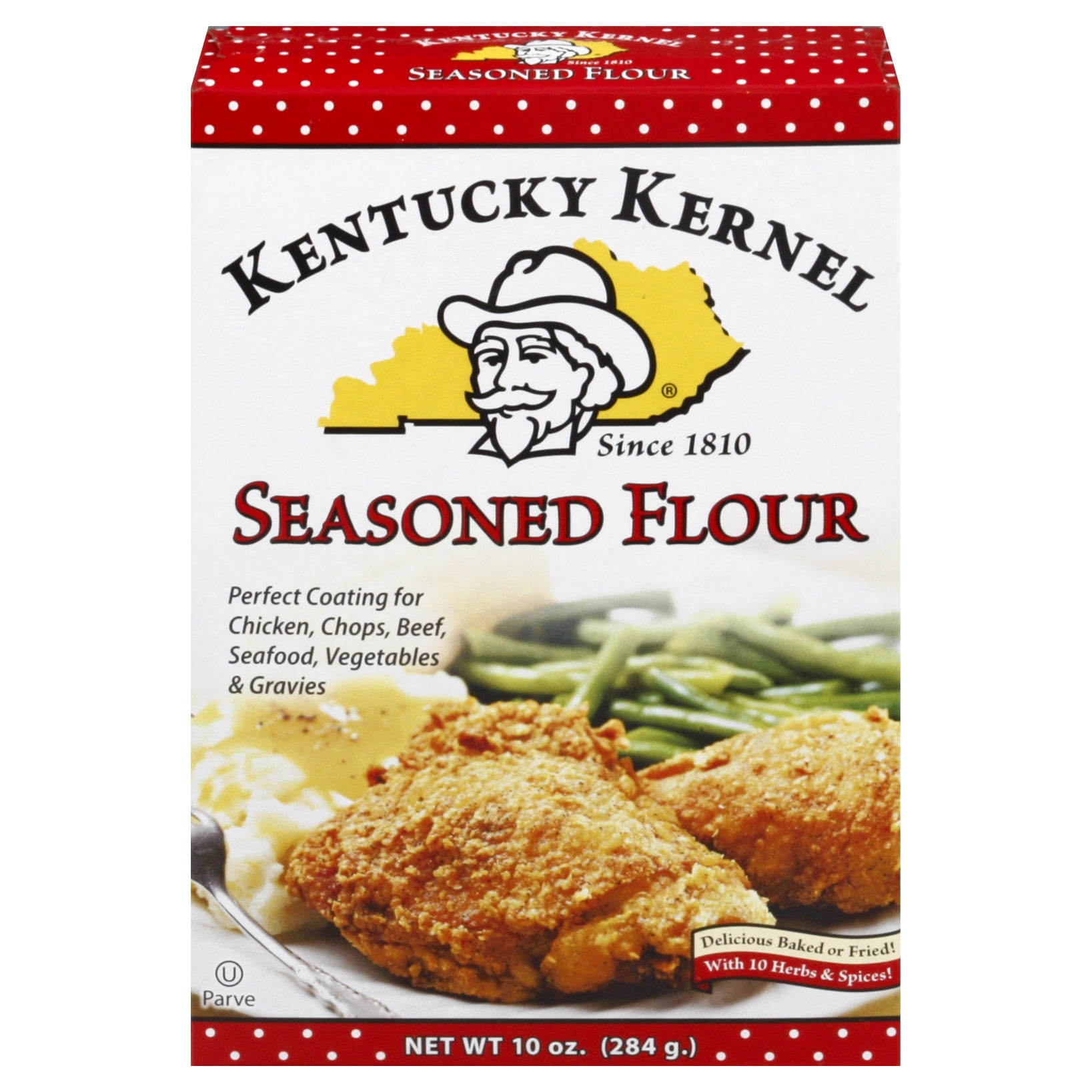 Kentucky Kernel Original Seasoned Flour, Coating Mix for Frying, 10 oz Box