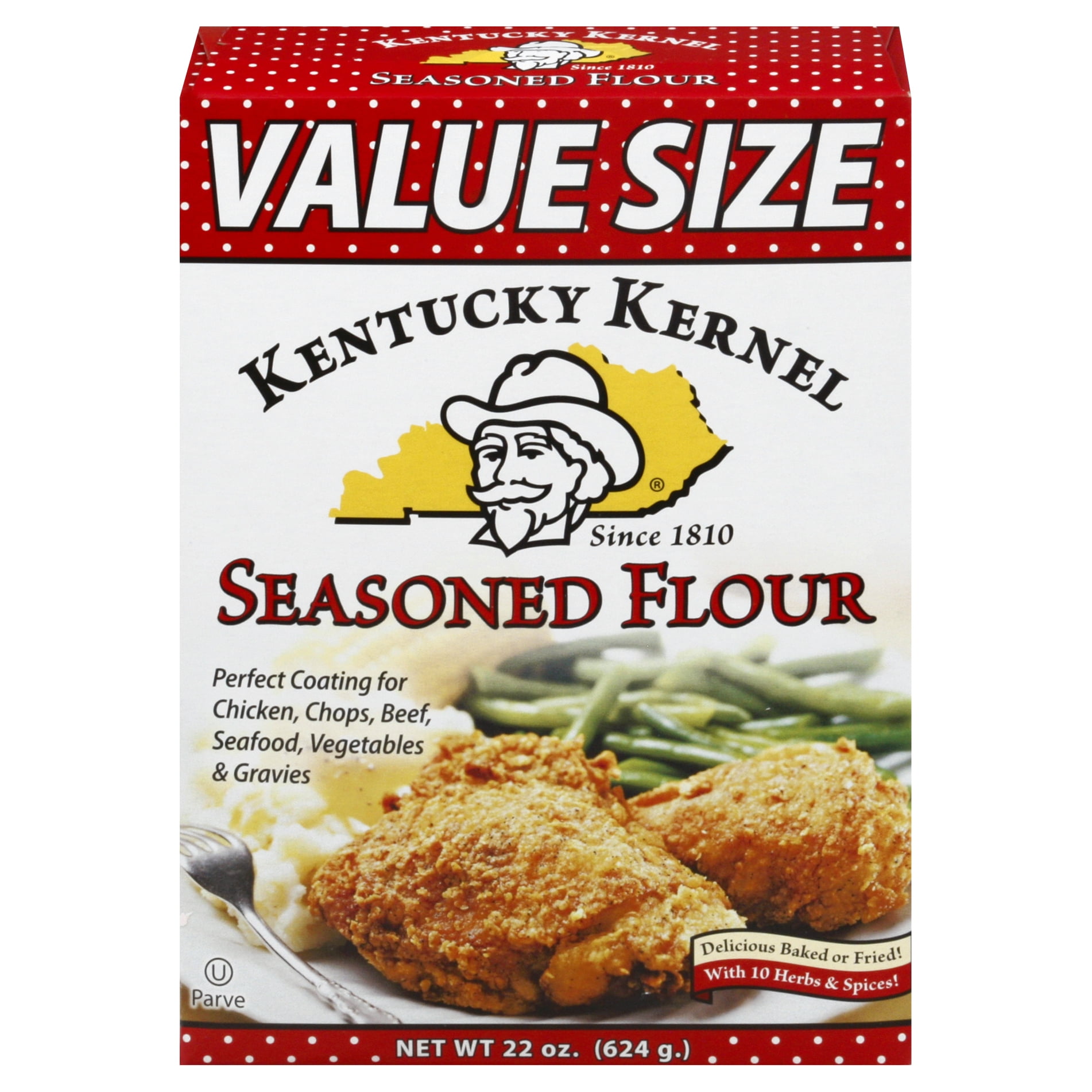 Kentucky Kernel Original Seasoned Flour, Coating Mix for Frying, Value Size, 22 oz Box