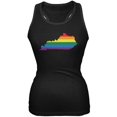 thumbnail image 1 of Kentucky LGBT Lesbian Pride Rainbow Black Juniors Soft Tank Top - Small, 1 of 1