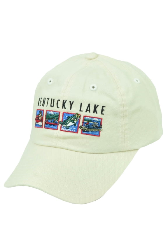 Kentucky Lake Bluegrass State USA Beige Relaxed Hat Cap Sun Buckle City Land