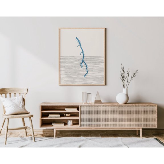 Kentucky Lake Lakehouse Map Wall Art Decor Unframed Paper Print