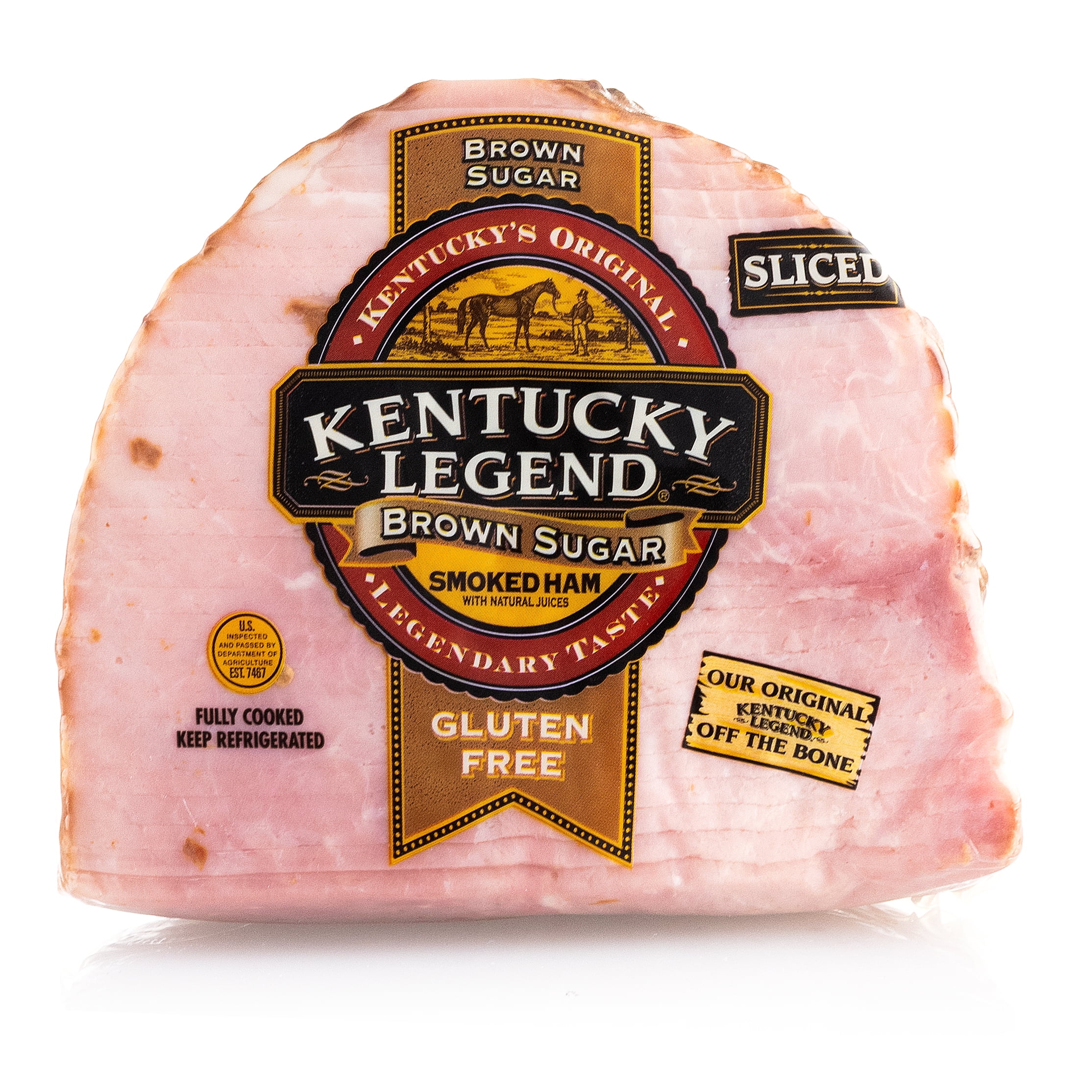 Kentucky Legend Brown Sugar Boneless Quarter Ham, Sliced, Fully Cooked, 1.5-2.0 lb