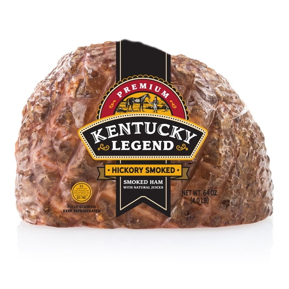 Kentucky Legend Hickory Smoked Boneless Half Ham, Fully Cooked, 4 Pounds, 15g of Protein per Serving