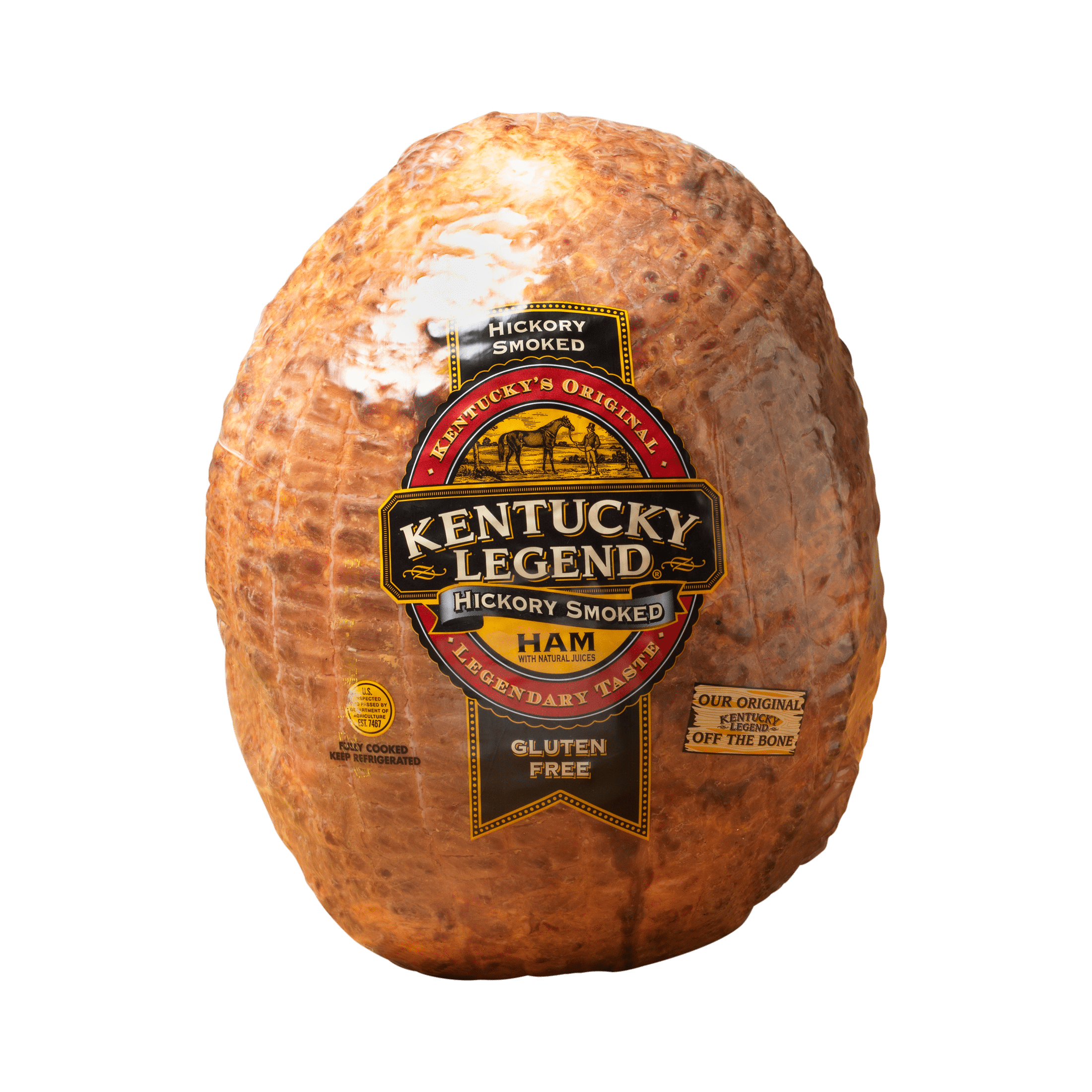 Kentucky Legend Hickory Smoked Boneless Whole Ham, Fully Cooked, GlutenFree, 6.58.5 lb
