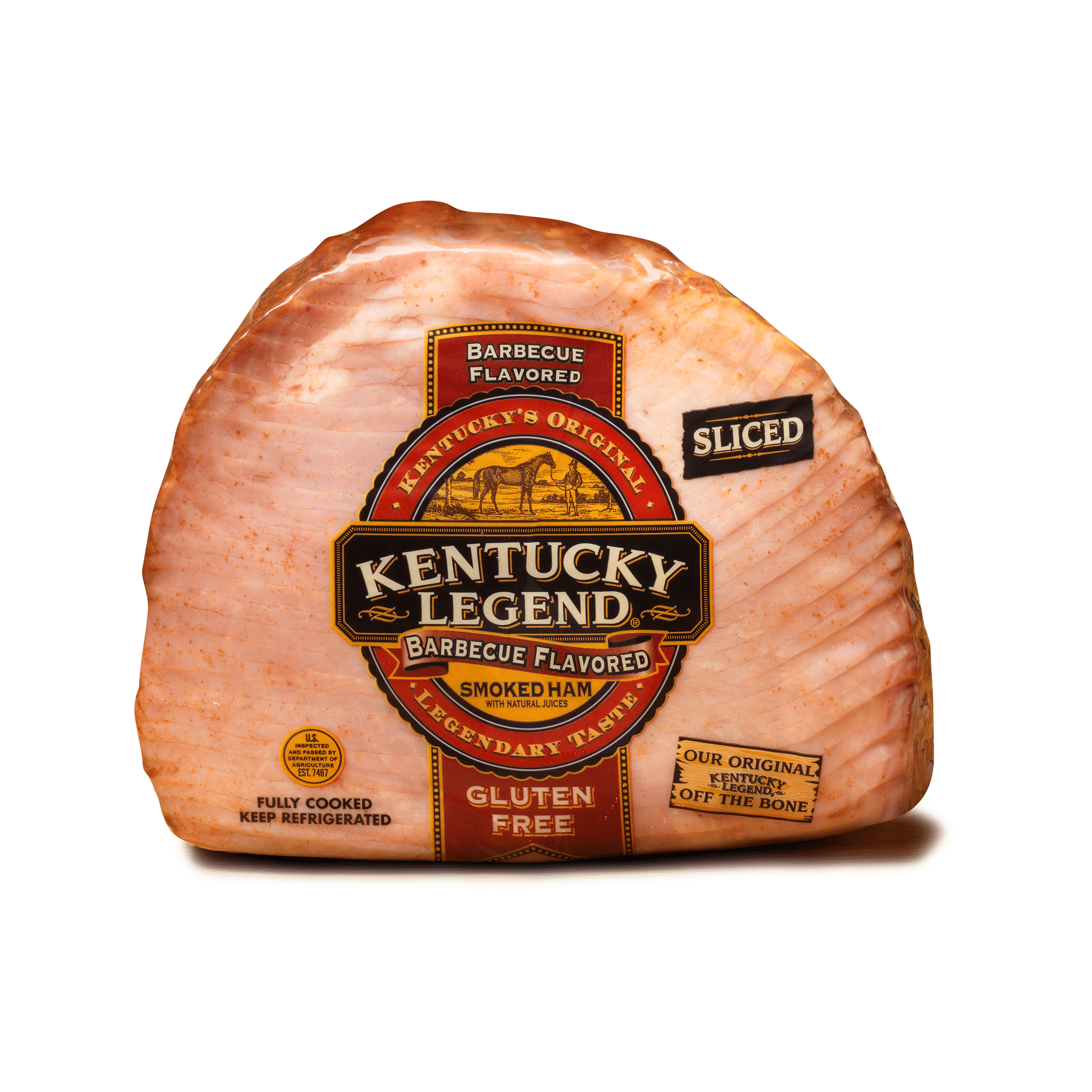 Kentucky Legend, Pork, Barbecue Style, Sliced Ham, 2.072.53lbs