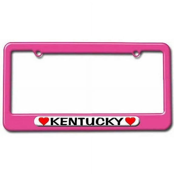 Kentucky Love with Hearts License Plate Tag Frame, Multiple Colors